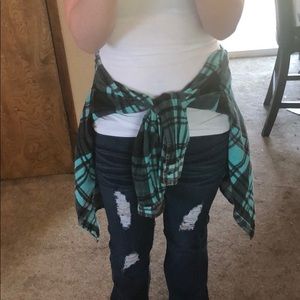American Eagle Turquoise Flannel